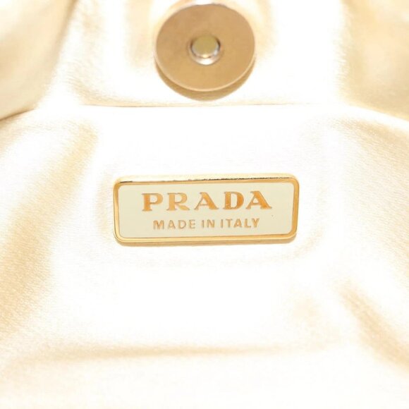 PRADA Chain Hand Bag Nylon Yellow Gold Auth 139937V - Picture 10 of 16